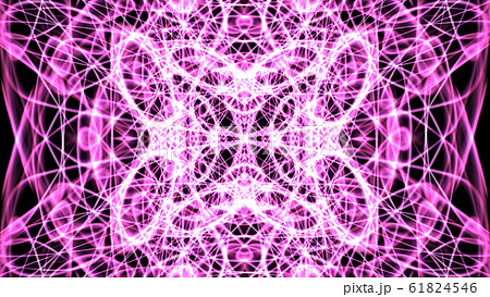 幻想的幾何学模様 CG 赤紫 光 曲線0128_120232のイラスト素材