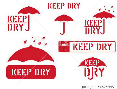 Logistics clean rubber stamp set for cargo. Vector keep dry, handle with care retro sticker box sign 61824945