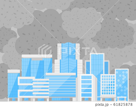 大気汚染された都市のイラストのイラスト素材