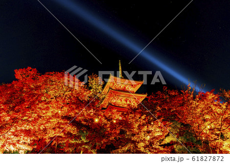 京都  秋の清水寺  三重塔　 61827872