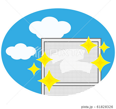 網戸の掃除イメージのイラスト素材 6126