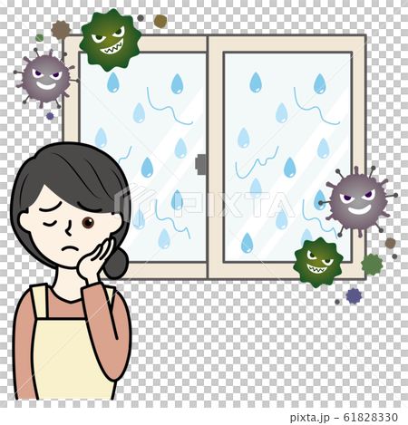 Women and mold suffer from dew condensation on windows 61828330