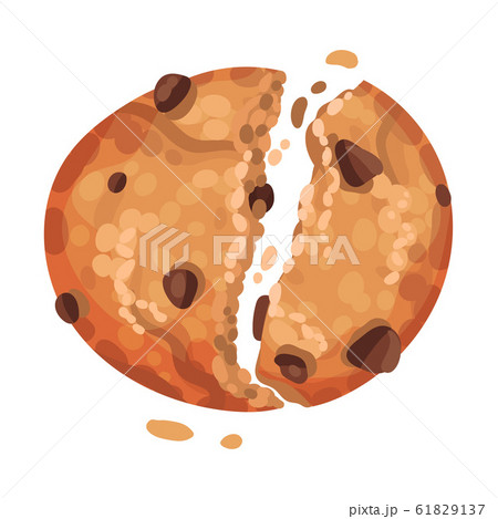 Oatmeal Cookie with Chocolate Crumbs Isolated on White Background Vector Item Oatmeal Cookie with Chocolate Crumbs Isolated on White Background Vector Item 61829137