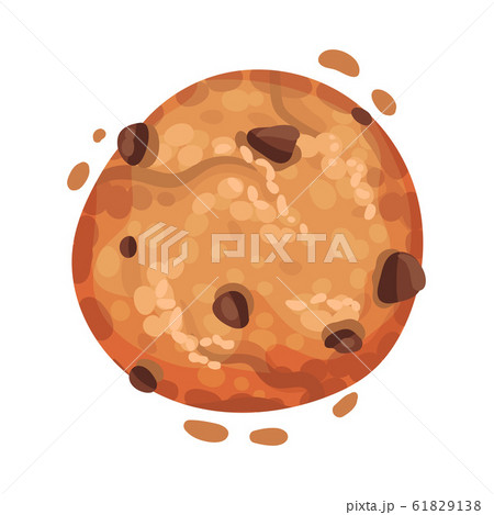 Oatmeal Cookie with Chocolate Crumbs Isolated on White Background Vector Item Oatmeal Cookie with Chocolate Crumbs Isolated on White Background Vector Item 61829138