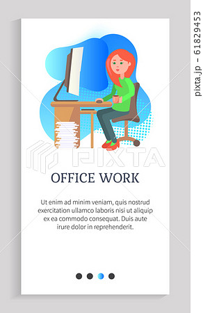 Office Work, Lady Sitting by Table, Secretary Office Work, Lady Sitting by Table, Secretary 61829453
