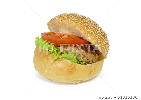【バーガー (ハンバーグとトマト)】 (深度合成) 61830386