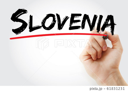 Slovenia text with marker 61831231