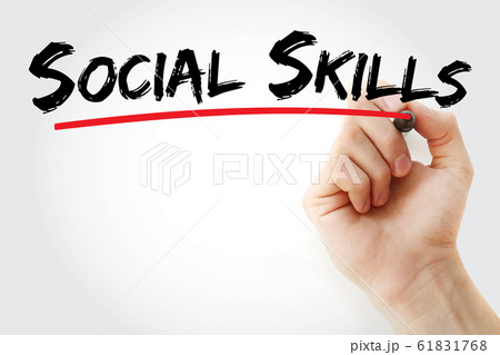 Social skills text with marker 61831768