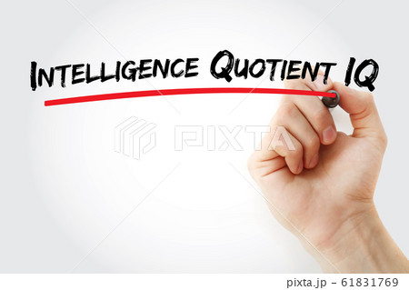 Intelligence Quotient IQ text with marker 61831769