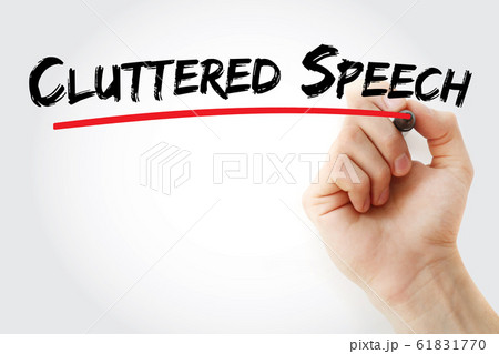 Cluttered Speech text with marker 61831770