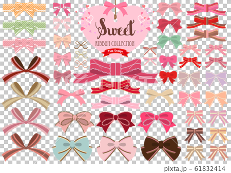 Sweet Ribbon Collection -Flat Design-のイラスト素材 [61832414] - PIXTA