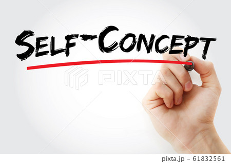 Self - concept text with marker 61832561