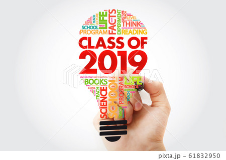 CLASS OF 2019 light bulb word cloud collage 61832950