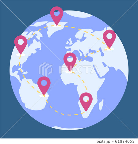 World Map of Earth Planet, Path for Traveling 61834055
