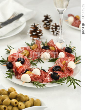 Christmas wreath - antipasto. Christmas wreath - antipasto. 61836060