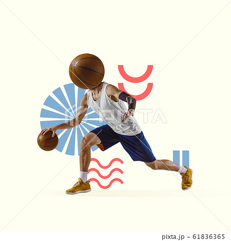 Sport and geometric style. Modern design. Contemporary art collage. 61836365