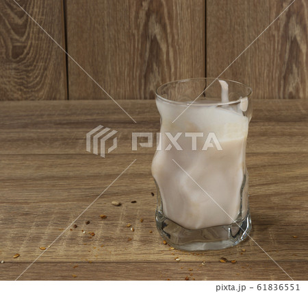 fruit yogurt in a glass. healthy eating concept fruit yogurt in a glass. healthy eating concept 61836551