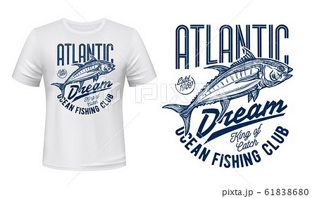 Fishing sport club t-shirt print with fish sketch Fishing sport club t-shirt print with fish sketch 61838680
