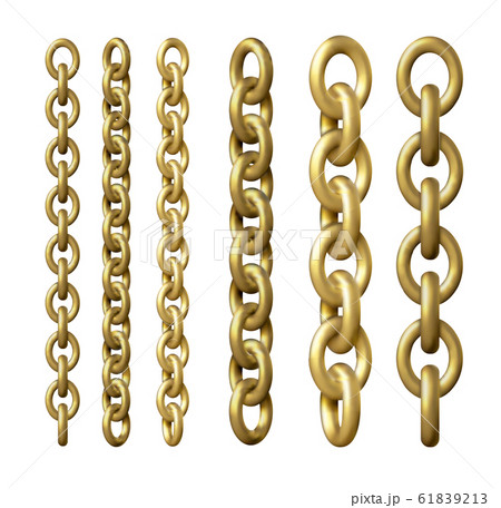 Gold metal chains. 3d realistic vector 61839213