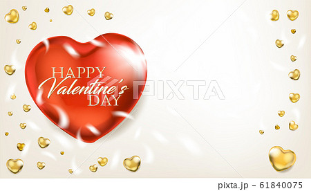 Elegance ligh banner with big red heart 61840075