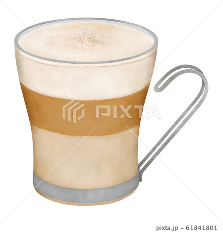 ガラスのカップに入ったカフェラテのイラスト素材 ガラスのカップに入ったカフェラテのイラスト素材