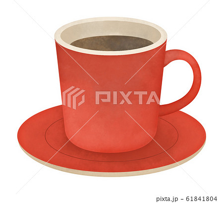 赤いカップのコーヒーのイラスト素材