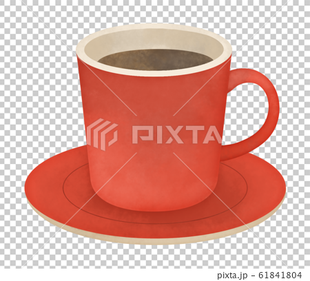 赤いカップのコーヒーのイラスト素材