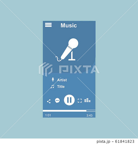 Media player application, app template with flat 61841823
