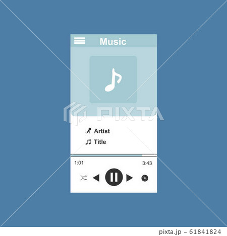 Media player application, app template with flat Media player application, app template with flat 61841824