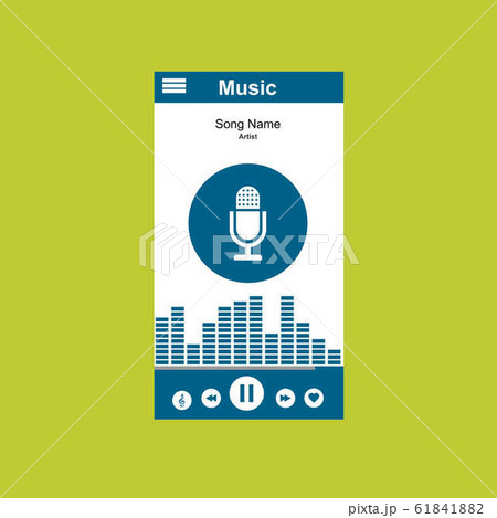 Media player application, app template with flat Media player application, app template with flat 61841882