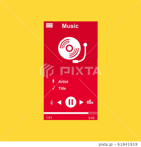 Media player application, app template with flat Media player application, app template with flat 61841919
