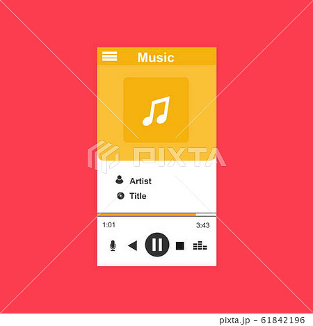 Media player application, app template with flat 61842196