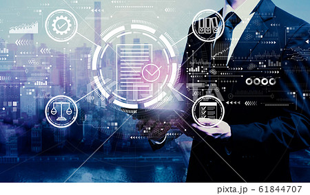 Compliance concept with businessman holding a tablet 61844707