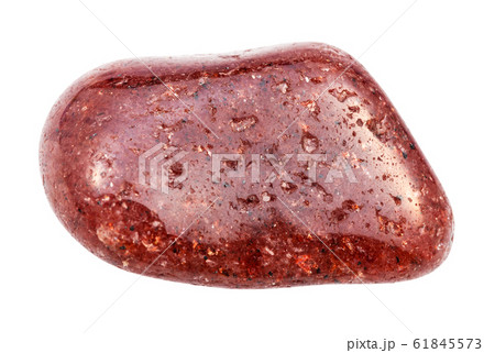 tumbled red Aventurine gem isolated on white 61845573