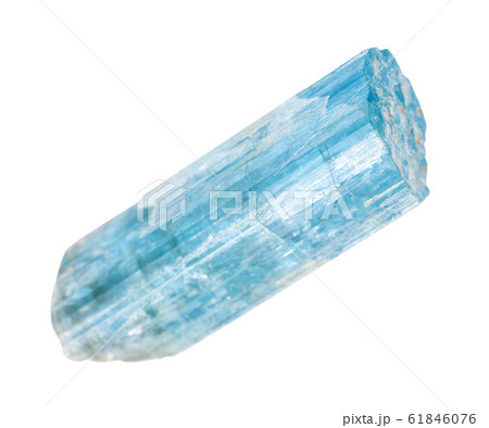 crystal of Aquamarine (blue Beryl) isolated crystal of Aquamarine (blue Beryl) isolated 61846076
