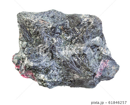 unpolished Aegirine rock isolated on white 61846257