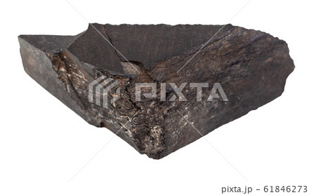 unpolished Jet (Gagate) rock isolated on white unpolished Jet (Gagate) rock isolated on white 61846273