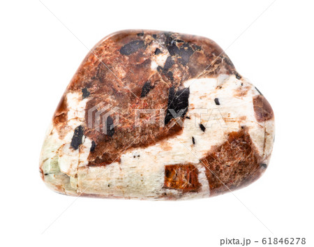 polished Spreustein (Natrolite) rock isolated 61846278