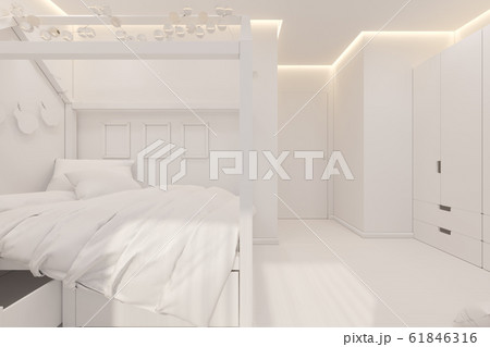 The interior design girl playroom and bedroom in the Scandinavian style 61846316
