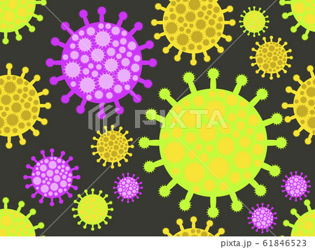 Bacteria seamless pattern. Coronavirus 2019-nCoV,のイラスト素材 [61846523] - PIXTA