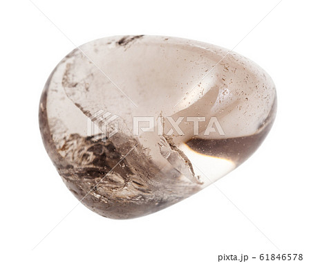 tumbled Smoky quartz gem stone isolated on white 61846578