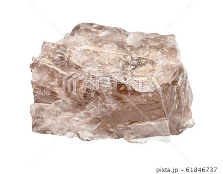 rough smoky quartz rock isolated on white 61846737