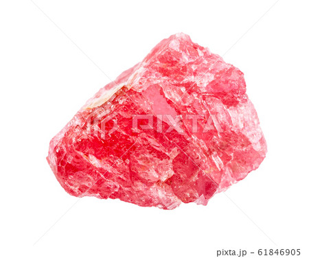 raw crystal of Rhodonite isolated on white raw crystal of Rhodonite isolated on white 61846905