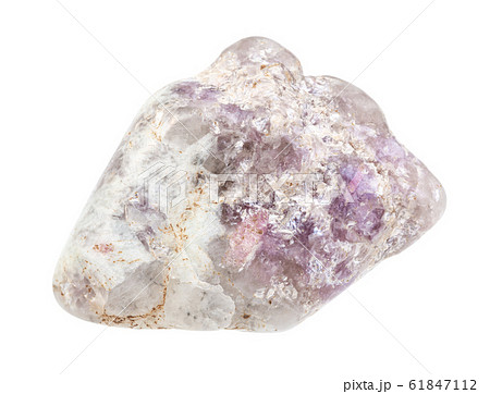 pebble from Lepidolite rock isolated on white pebble from Lepidolite rock isolated on white 61847112