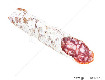 cut cured pork sausage isolated on white 61847145