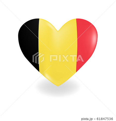 Belgium heart on white background casts shadow,...のイラスト素材 [61847536 ...