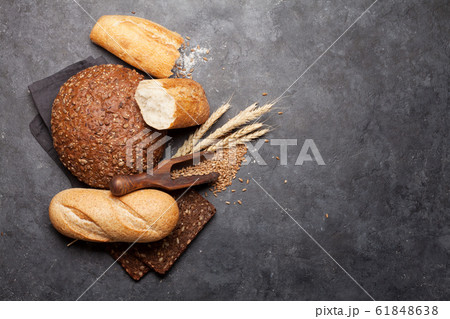 Various bread with wheat and flour Various bread with wheat and flour 61848638