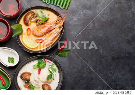 Tom Yum and Tom Kha traditional Thai soups 61848699