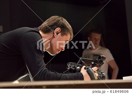 Behind the scenes of video production or video shooting, Film grain, selective focus, special illumination 61849606