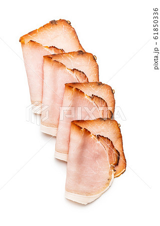Sliced smoked ham. Tasty pork meat. Sliced smoked ham. Tasty pork meat. 61850336